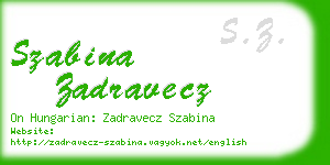 szabina zadravecz business card